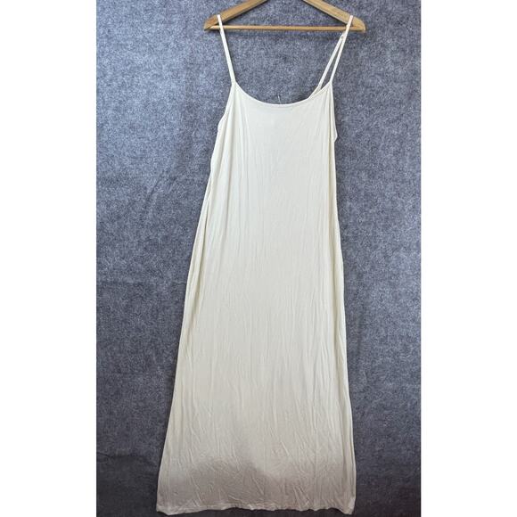 Skims Soft Lounge Slip Mini Dress Women 4X White Ribbed Spaghetti Strap Pullover - Picture 2 of 9